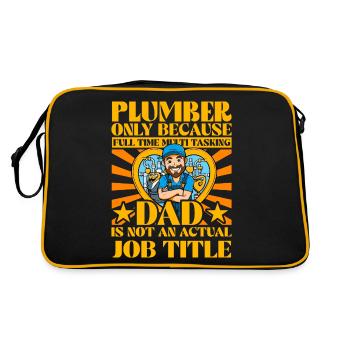 Citation amusante de papa plombier - Sac Retro - noir/or - Dos