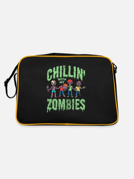 Zombie - Retro Tasche - Schwarz/Gold - Hinten