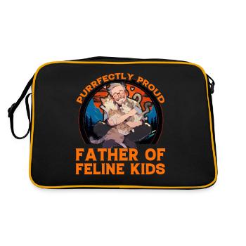 Fier père d’enfants félins Cat Papa - Sac Retro - noir/or - Dos