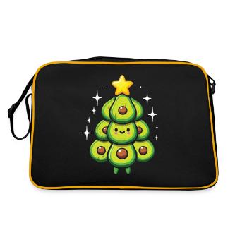 Avocado Guacamole Vegan Geschenk - Retro Tasche - Schwarz/Gold - Hinten