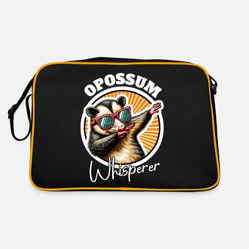 Opossum Flüsterer - Retro Tasche - Schwarz/Gold