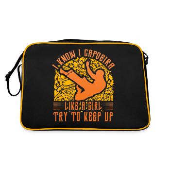 Je sais que je fais de la capoeira comme une fille pour essayer de suivre - Sac Retro - noir/or - Dos
