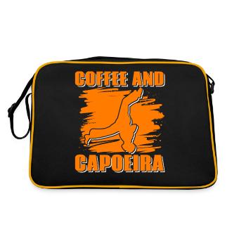 Kaffee und Capoeira - Retro Tasche - Schwarz/Gold - Hinten