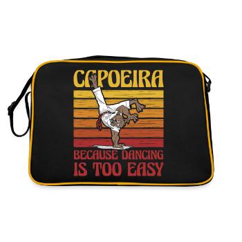Capoeira, weil Tanzen zu einfach ist - Retro Tasche - Schwarz/Gold - Hinten
