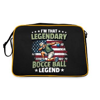 Bocce Ball Legende - Retro Tasche - Schwarz/Gold - Hinten