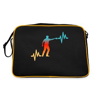 Ligne de pétanque en forme de cœur - Sac Retro - noir/or - Dos
