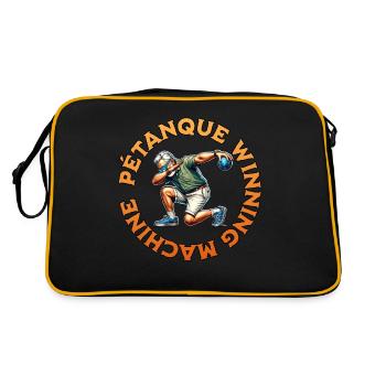 Petanque Gewinner - Retro Tasche - Schwarz/Gold - Hinten