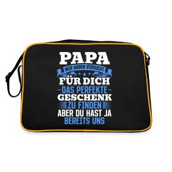 Papa, tu nous as déjà le cadeau parfait - Sac Retro - noir/or - Dos