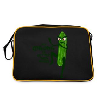 Qi Gong Cucumber Thai Chi Chigong Qigong - Retro Tasche - Schwarz/Gold - Hinten