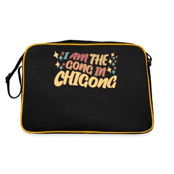 Qigong Qi Gong Thai Chi Chigong - Retro Tasche - Schwarz/Gold - Hinten