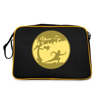 Qigong Karate Thai Chi Chigong Qi Gong - Retro Tasche - Schwarz/Gold - Hinten