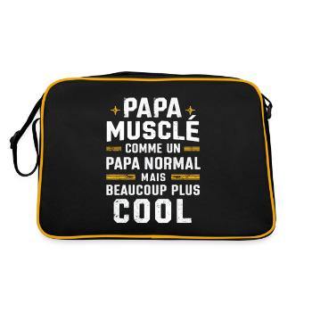 Muscular Dad Gift Father's Day Humor - Retro Bag - black/gold - Back