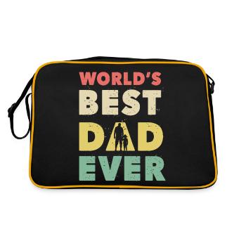 Der beste Vater aller Zeiten - Retro Tasche - Schwarz/Gold - Hinten