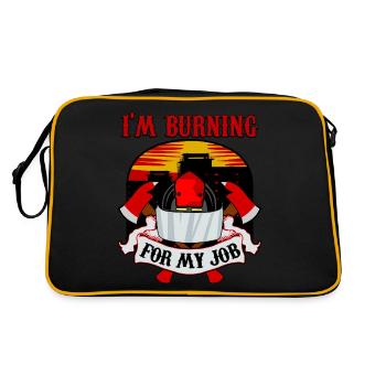 Jugendfeuerwehr Feuerwache Feuerwehr - Retro Tasche - Schwarz/Gold - Hinten