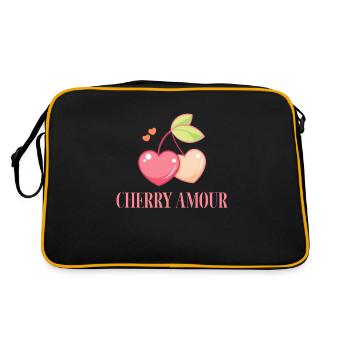 Cherry Cherry Tree Cherry Blossom Fruit Gift - Retro Bag - black/gold - Back