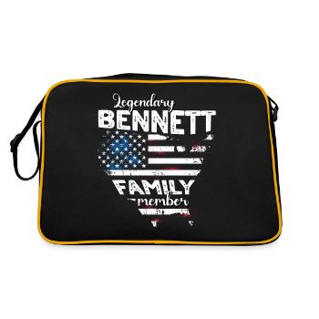 Familie Bennett US - Retro Tasche - Schwarz/Gold - Hinten