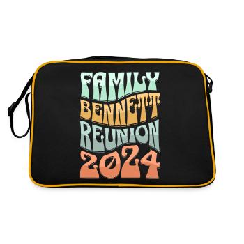 Bennett Family Reunion 2024 - Retro Tasche - Schwarz/Gold - Hinten
