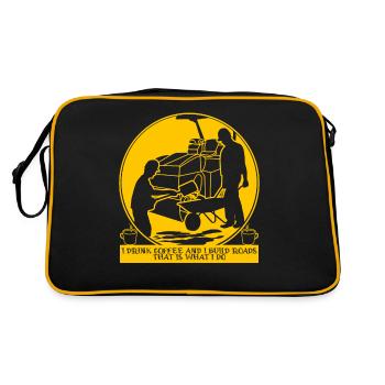 Road Maintenance Road Builders Road Construction - Retro Bag - black/gold - Back