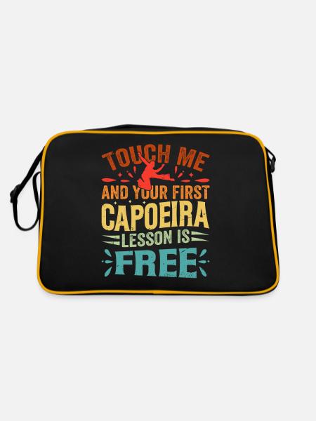 Touch me and your first capoeira lesson is free - Retro Bag - black/gold - Back