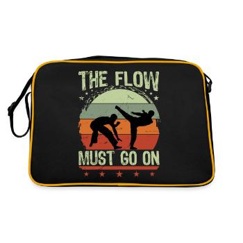 Der Flow muss weitergehen - Retro Tasche - Schwarz/Gold - Hinten
