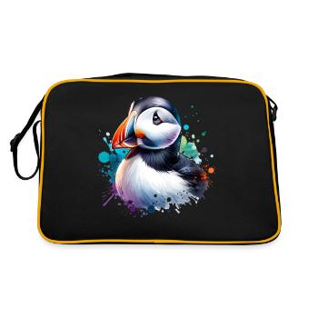 Papageientaucher - Retro Tasche - Schwarz/Gold - Hinten
