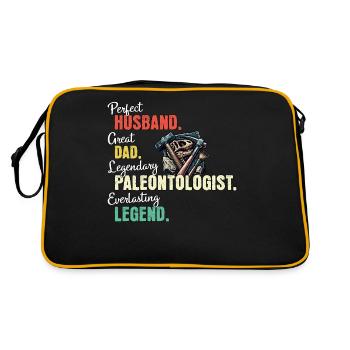 paleontologist dad - Retro Bag - black/gold - Back