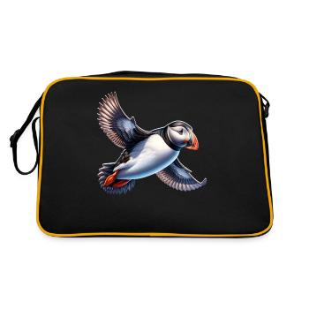 Papageientaucher - Retro Tasche - Schwarz/Gold - Hinten