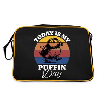 Papageientaucher - Retro Tasche - Schwarz/Gold - Hinten