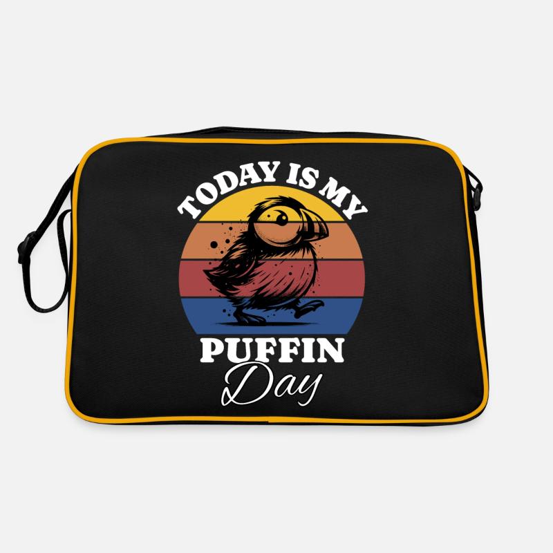 Papageientaucher - Retro Tasche - Schwarz/Gold