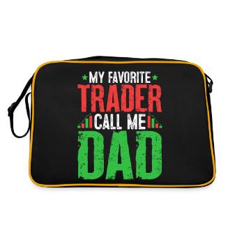 Funny Trading Dad Cryptocurrency Stock Market - Retro Bag - black/gold - Back