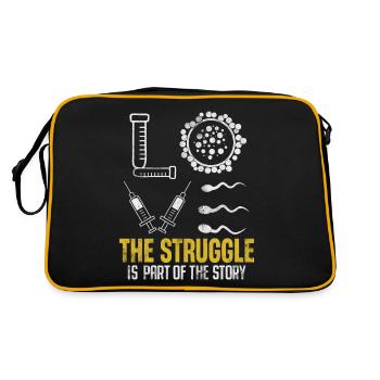 Infertility IVF Egg Retrieval Orange Ribbon - Retro Bag - black/gold - Back
