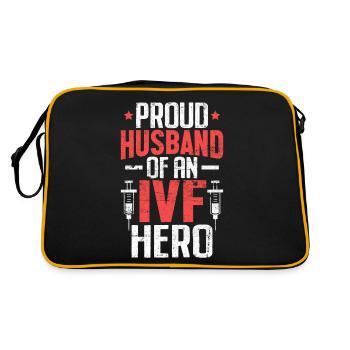 IVF Husband Vitro Fertilization IVF 1 in 8 Orange - Retro Bag - black/gold - Back