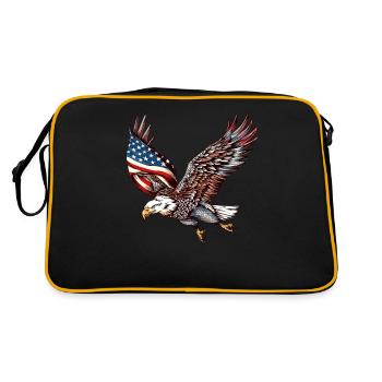 Eagle American Flag 4th of July Eagle Gifts Kids - Retro Bag - black/gold - Back