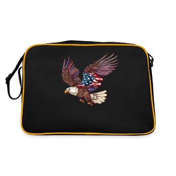 Aigle drapeau américain 4 juillet aigle cadeaux enfants - Sac Retro - noir/or - Dos