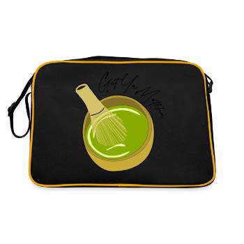 Matcha Green Tea Japanese Tea - Retro Tasche - Schwarz/Gold - Hinten
