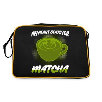 Thé japonais Matcha Thé vert en poudre - Sac Retro - noir/or - Dos