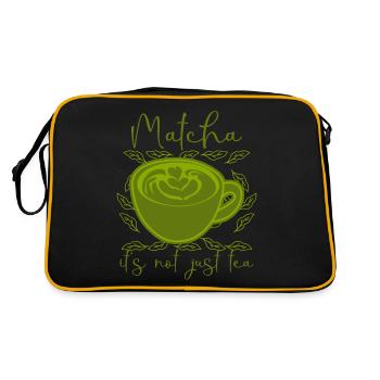 Thé Matcha en poudre Thé vert japonais - Sac Retro - noir/or - Dos