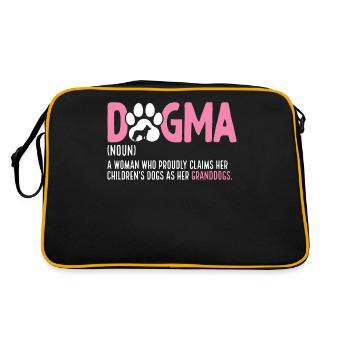 Dogme Drôle Définition Chien Grand-mère Chiot Grand-chien - Sac Retro - noir/or - Dos