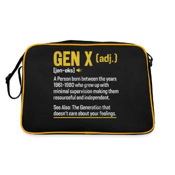 Gen X Lustige Definition Xennials Generation X - Retro Tasche - Schwarz/Gold - Hinten