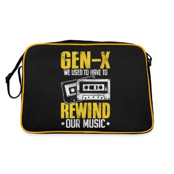 Lustige Generation X Music Rewind Xennials Gen X - Retro Tasche - Schwarz/Gold - Hinten