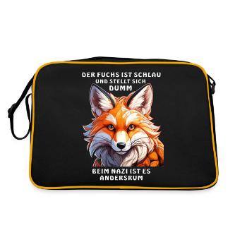 DER FUCHS IST SCHLAU - Retro Tasche - Schwarz/Gold - Hinten