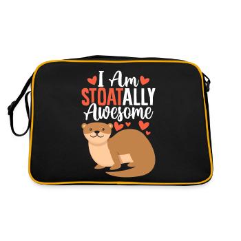 Funny Short Tailed Weasel Ermine Stoat Animal - Retro Bag - black/gold - Back