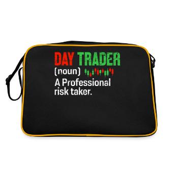 Day Trader Funny Definition Candlestick - Retro Bag - black/gold - Back