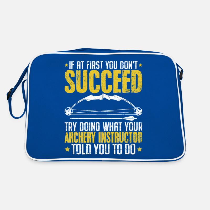 If At First You Don't Succeed Funny Bow Archery Retro Bag