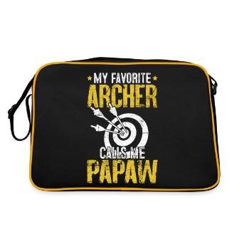 Funny Archery Grandpa Fletch Bow Arrow Hunting - Retro Bag - black/gold - Back