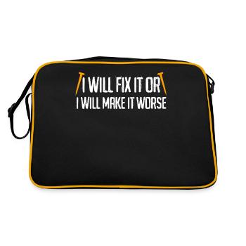 DIY Dad Handyman Workshop Craftsman - Retro Tasche - Schwarz/Gold - Hinten