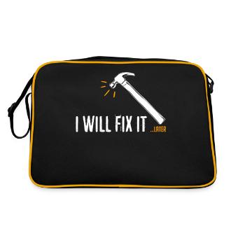 DIY Dad Workshop Craftsman Handyman - Retro Tasche - Schwarz/Gold - Hinten