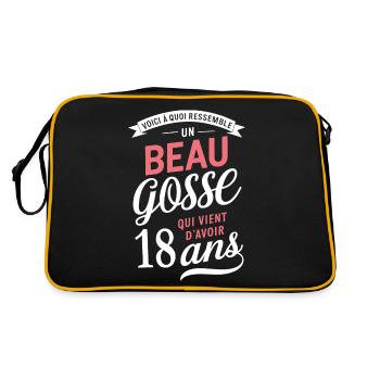 Un Beau Gosse De 18 Ans Cadeau Anniversaire Drôle - Sac Retro - noir/or - Dos
