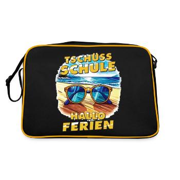 TSCHÜSS SCHULE HALLO FERIEN - Retro Tasche - Schwarz/Gold - Hinten