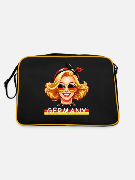 GERMANY WOMAN - Retro Bag - black/gold - Back